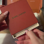 Personalised jewellery womens pearl silver clover name bracelet with Isabel Carter packaging