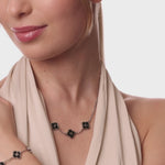 personalised womens jewellery in gold on model 