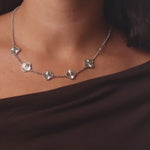 personalised womens jewellery in gold on model 