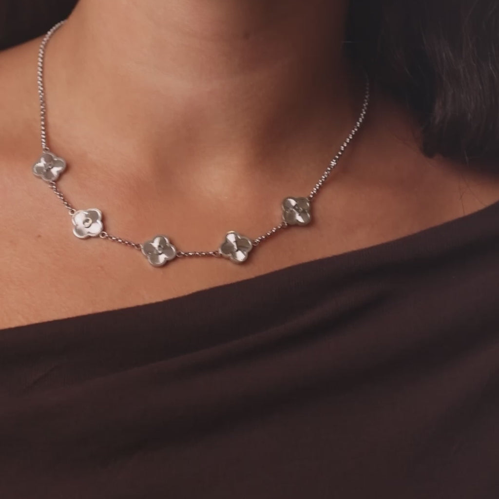 personalised womens jewellery in gold on model 