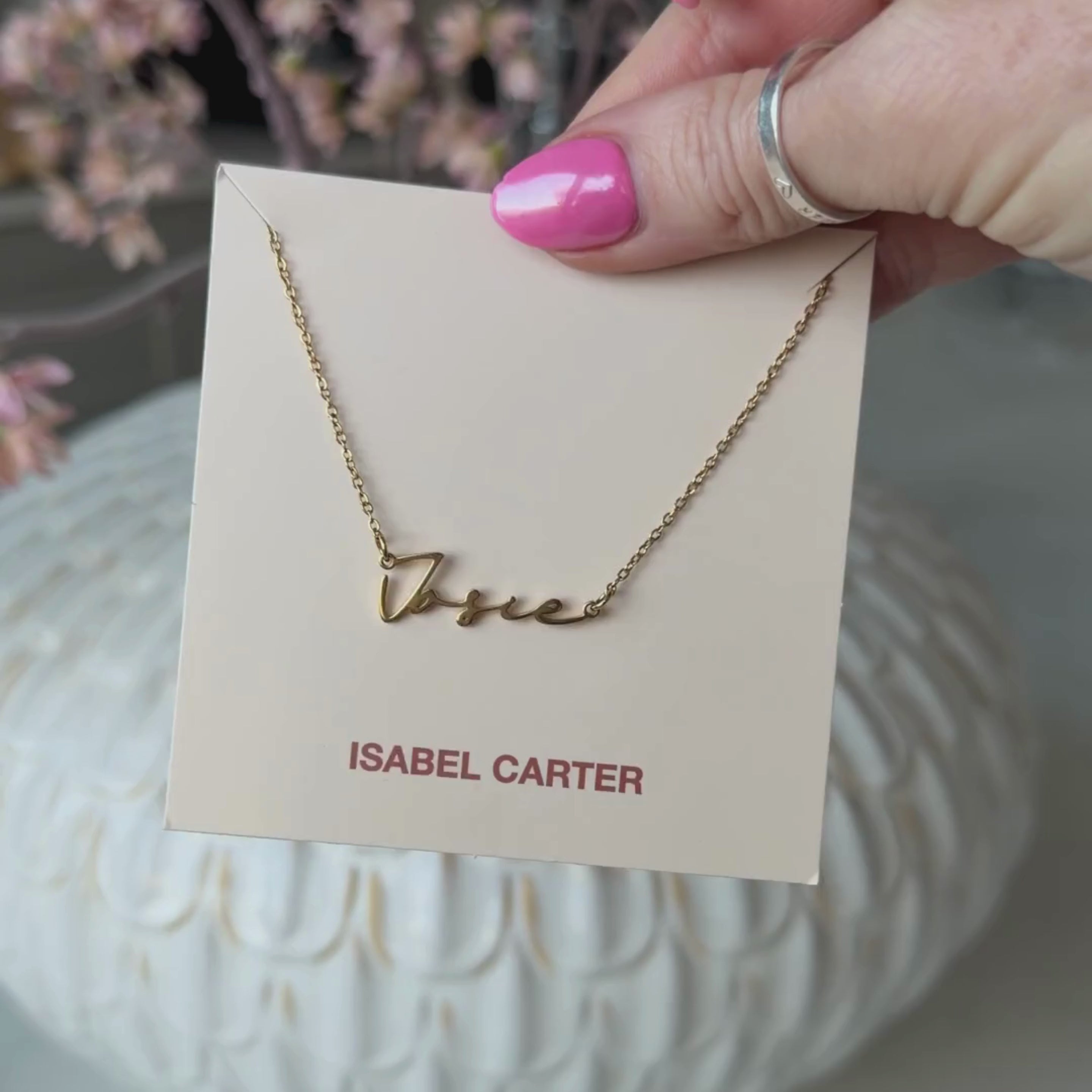 Signature name necklace gold 