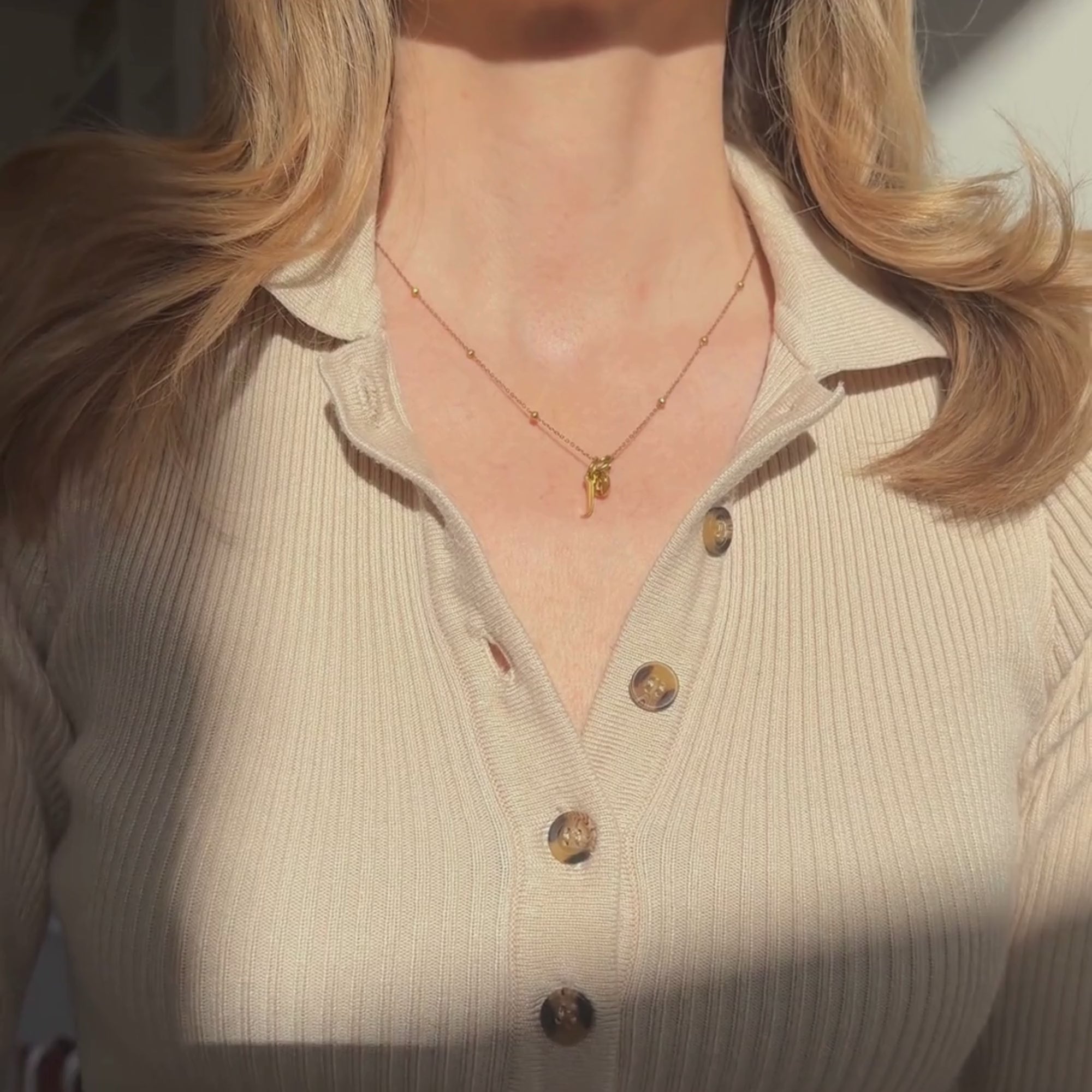 Script Initial Birthstone Video Gold