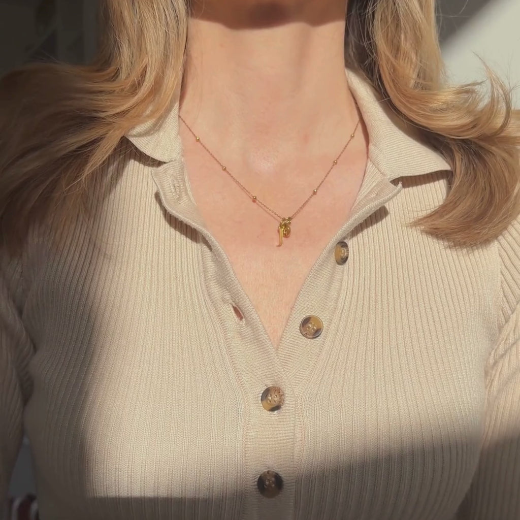 Script Initial Birthstone Video Gold