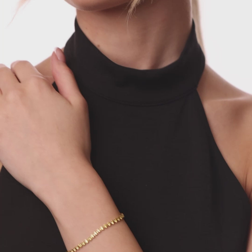 personalised womens jewellery in gold on model 