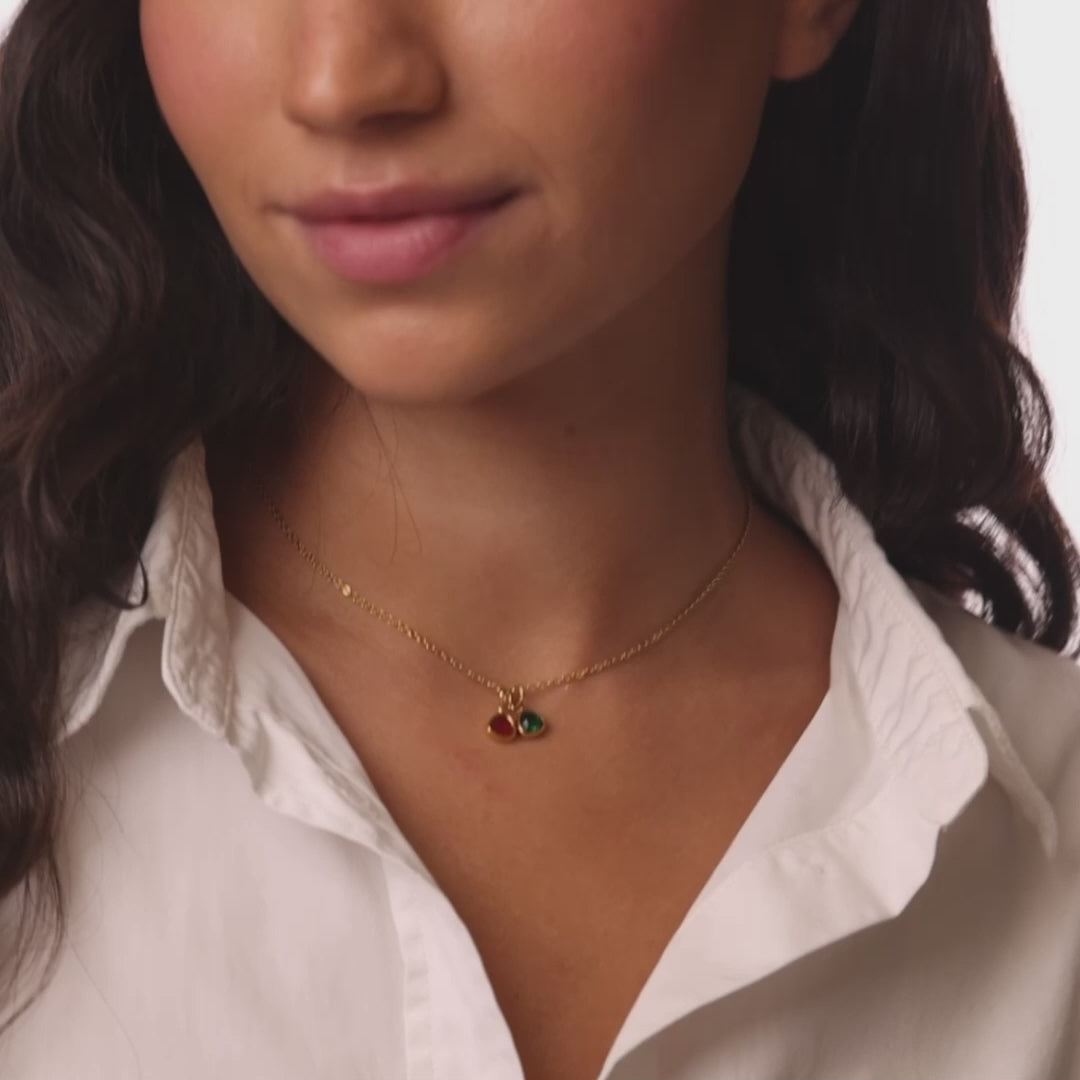 personalised womens jewellery in gold on model 