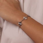 personalised womens jewellery in gold on model 