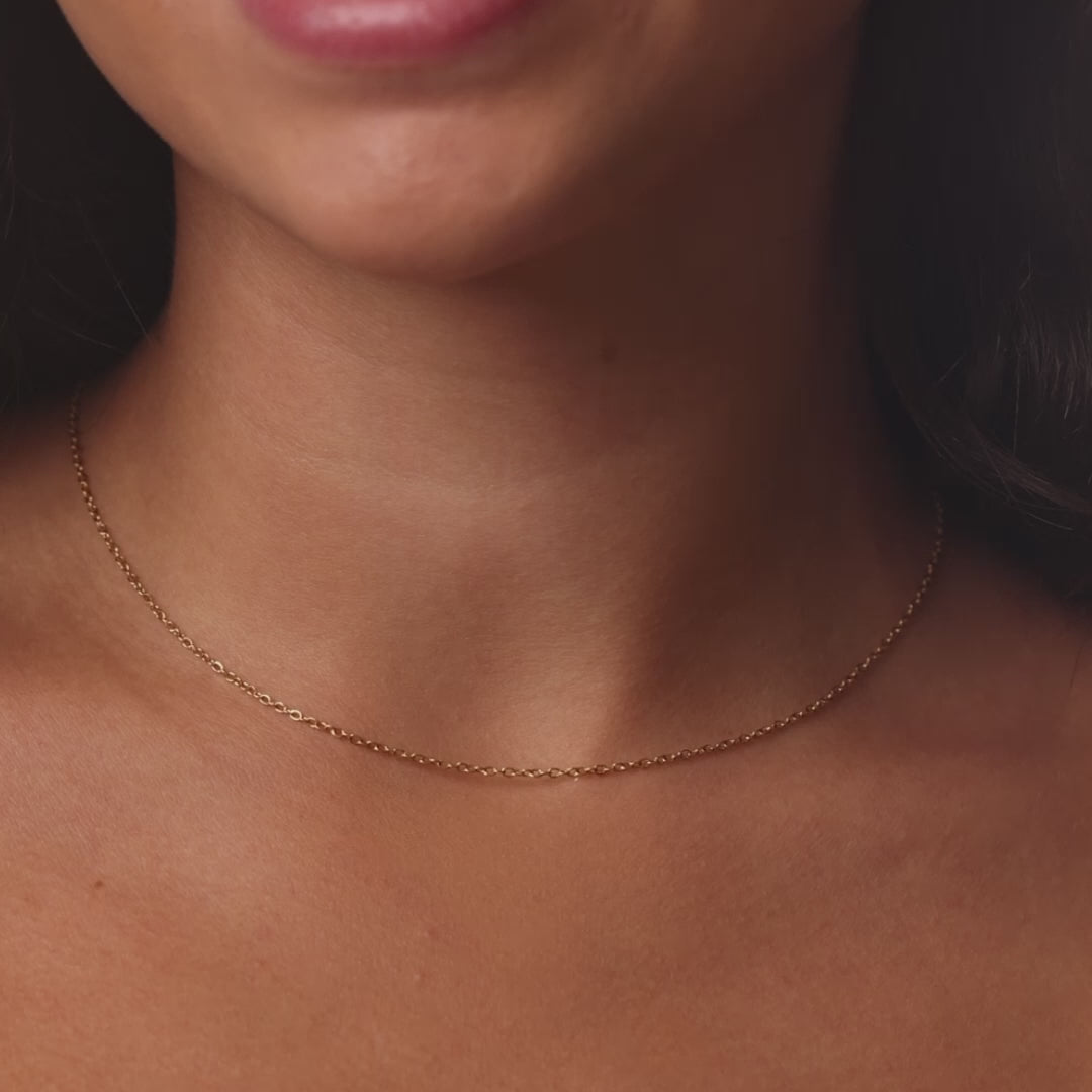 personalised womens jewellery in gold on model 