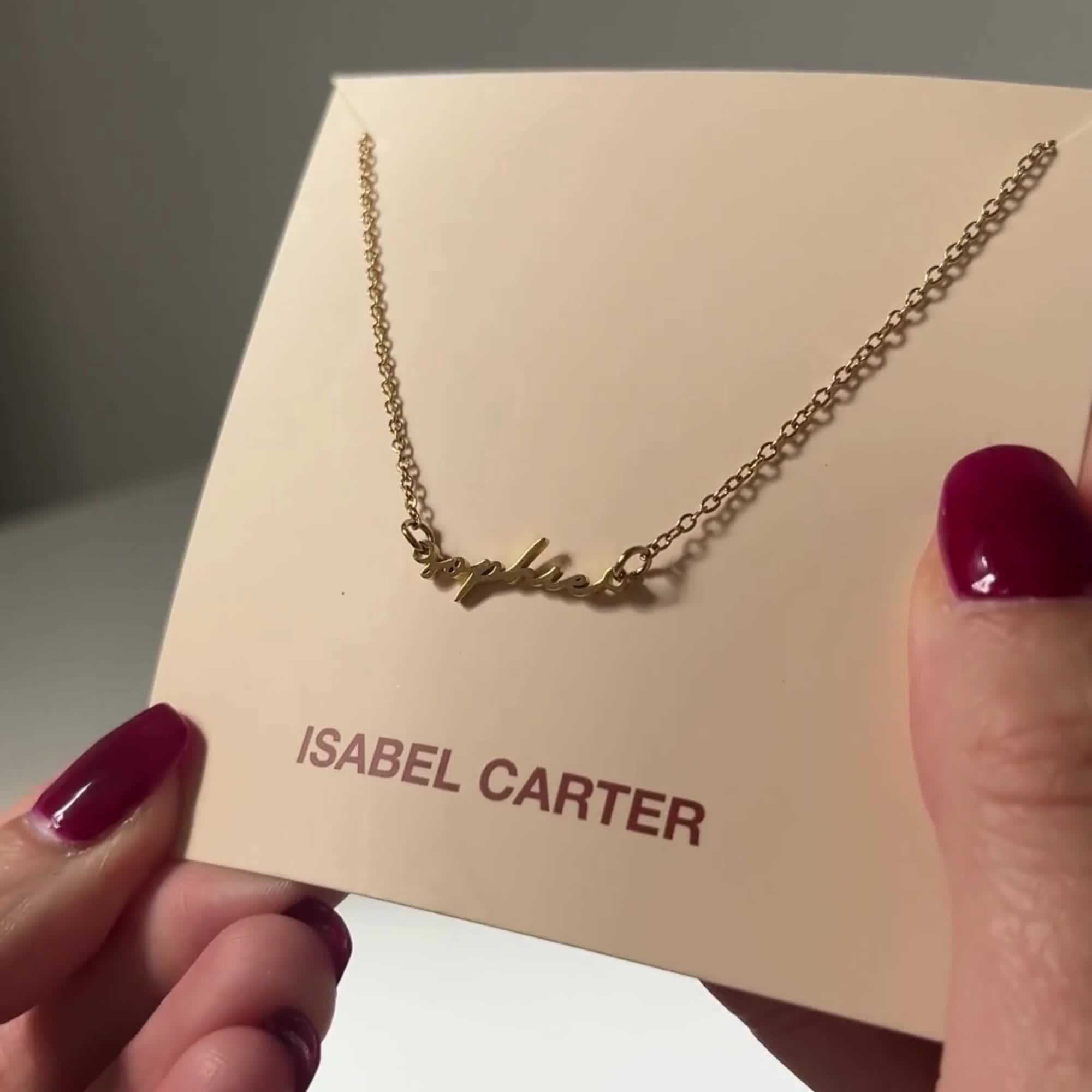 Personalised jewellery womens dainty name necklace in gold