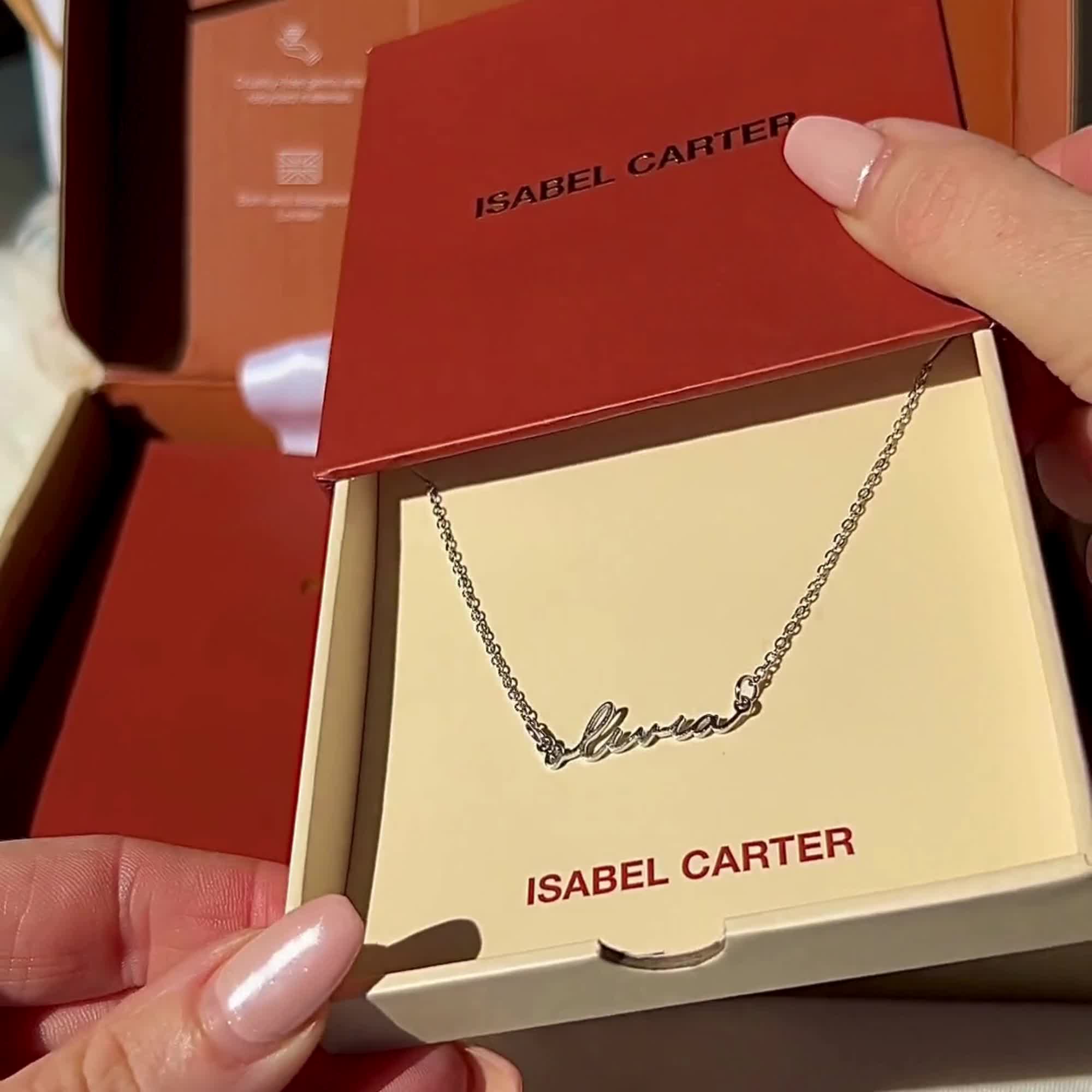 Personalised jewellery womens dainty name necklace in silver