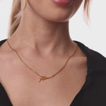 personalised womens jewellery in gold on model 