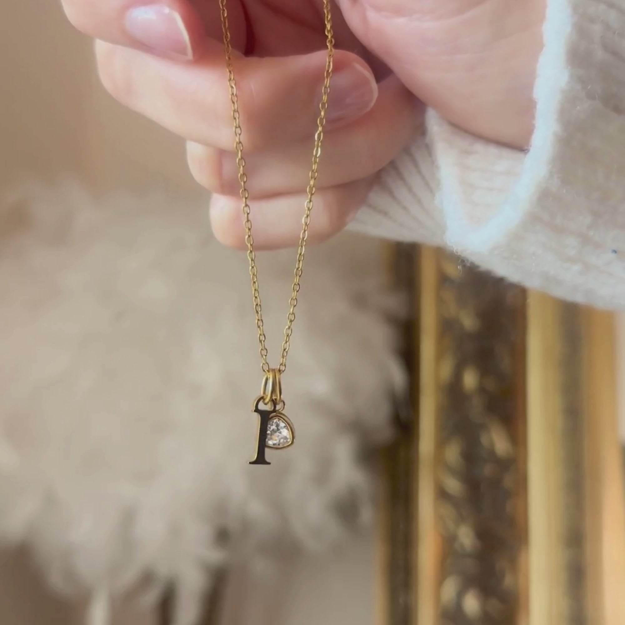 Script Initial Birthstone Video Gold Video

