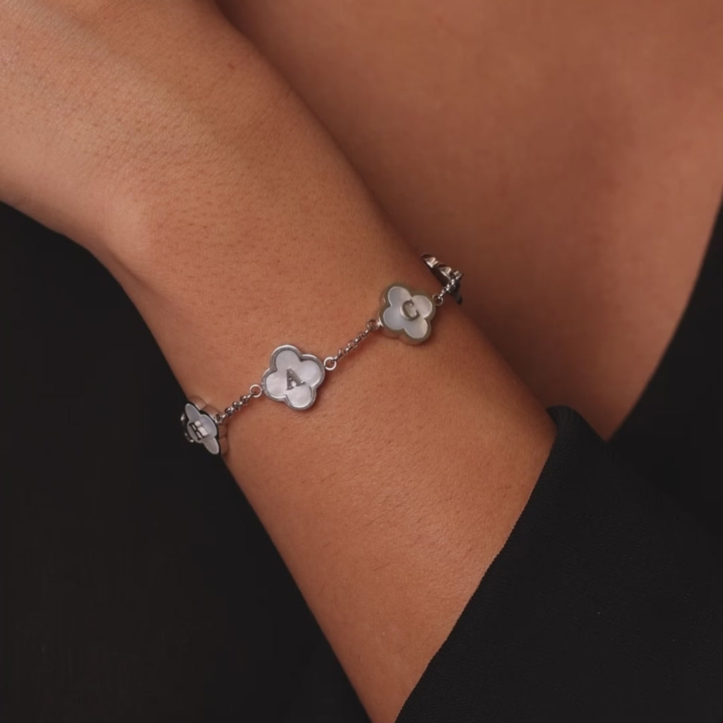 personalised womens jewellery in gold on model 