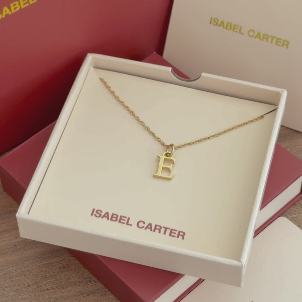 initial necklace in gold