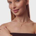 personalised womens jewellery in gold on model 